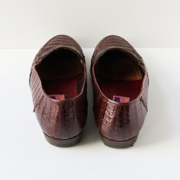 80s - SUSAN BENNIS - WARREN EDWARDS - Loafer - Men\'s - 10 - Wine - Crocodile main image 4